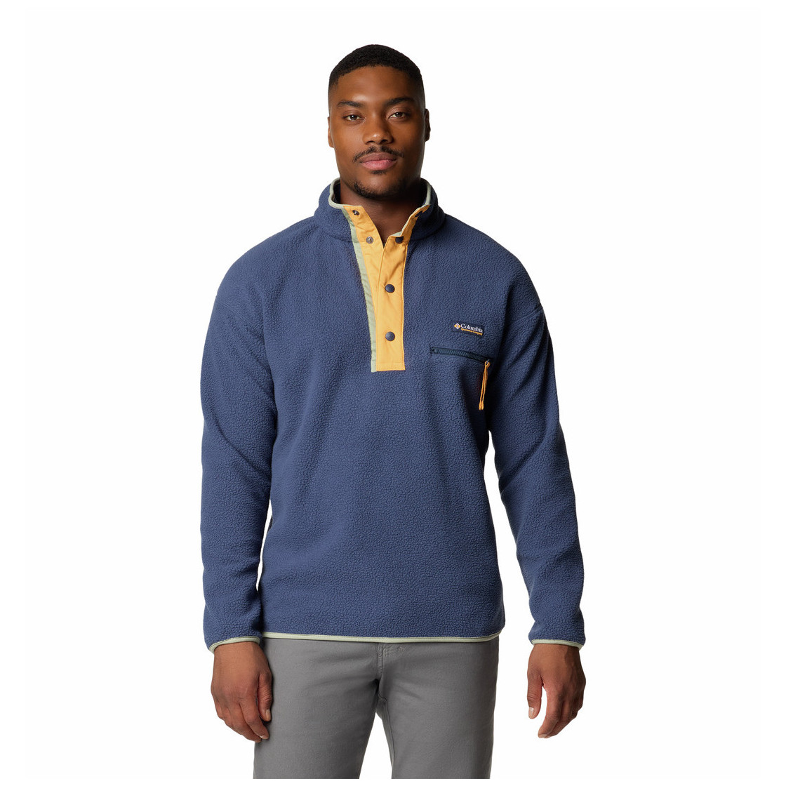 Męska bluza Columbia Helvetia™ II Half Snap Fleece Rozmiar: XXL / Kolor: szary/żółty