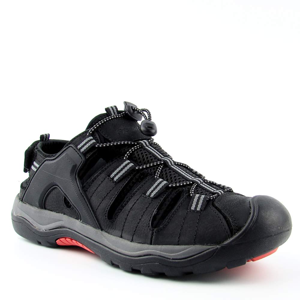 Grisport GR-25-01-9031M męskie sandały skórzane sportowe czarne