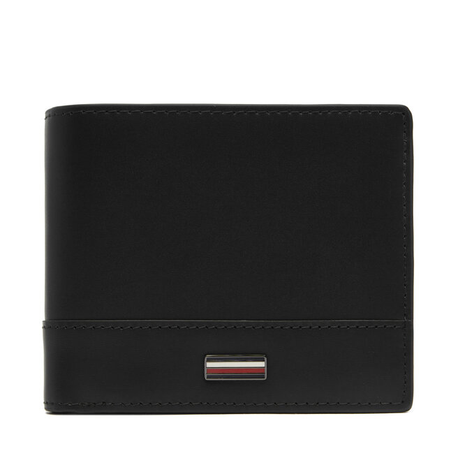 Duży Portfel Męski Tommy Hilfiger Th Corp Cc Flap And Coin AM0AM13246 Czarny