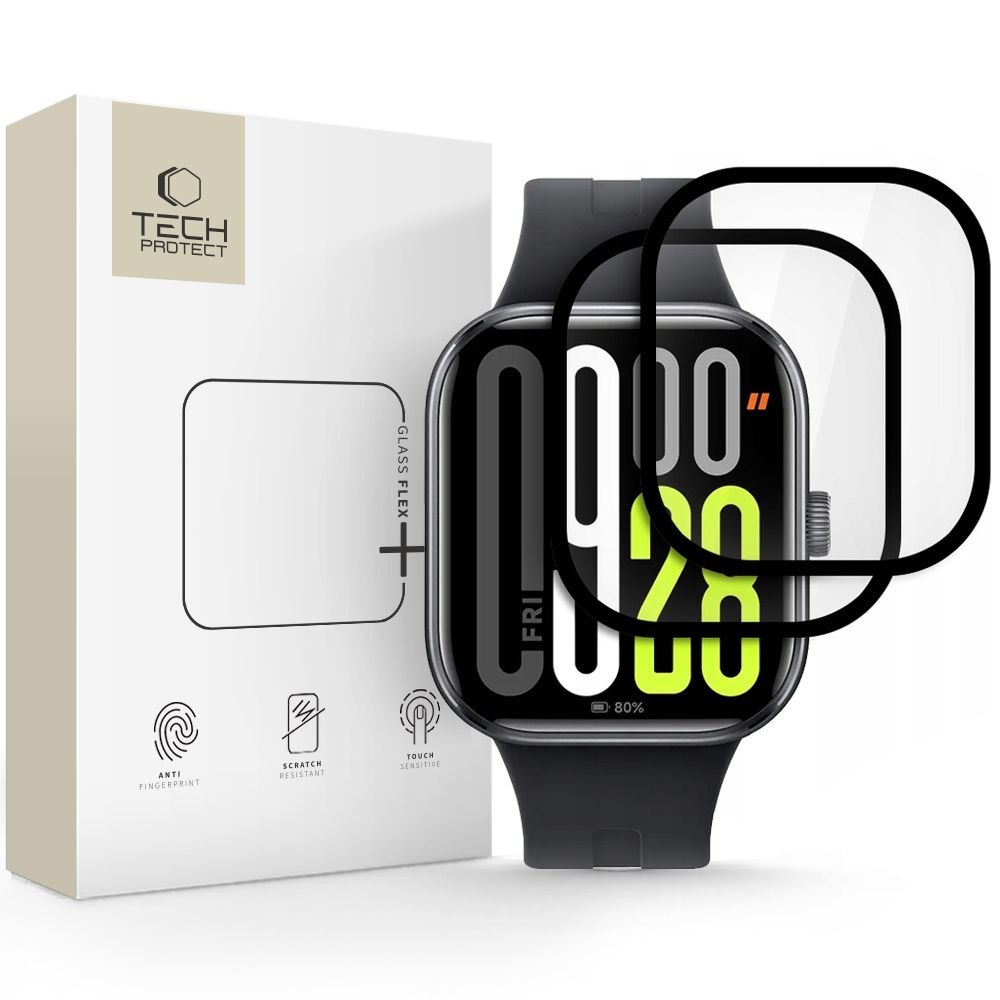 Tech-Protect Szkło hybrydowe Hybrid Fit+ do Xiaomi Redmi Watch 5, 2 sztuki, przezroczyste z czarną ramką