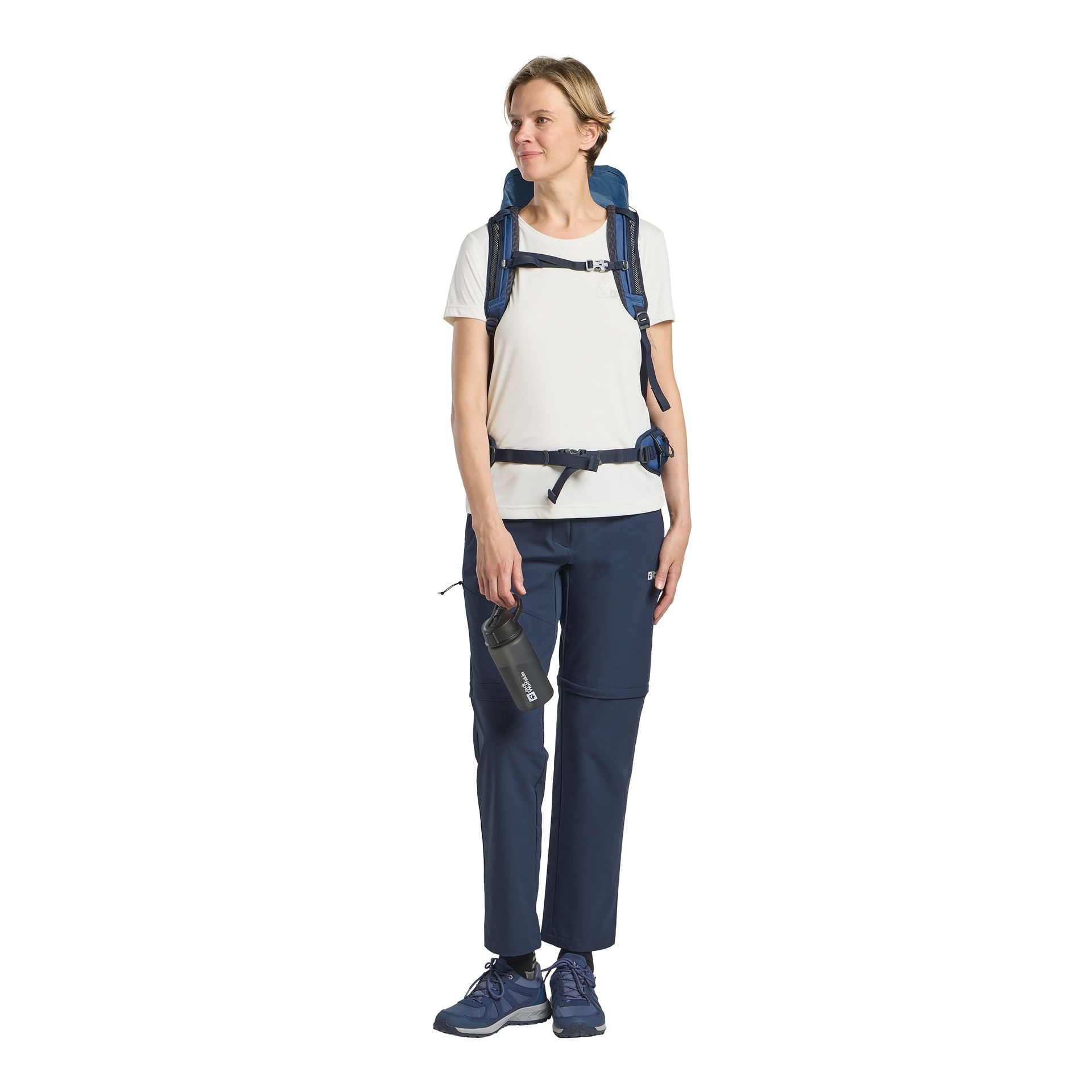 Damska koszulka z krótkim rękawem Jack Wolfskin PEAK GRAPHIC T W MTN stark white - XS