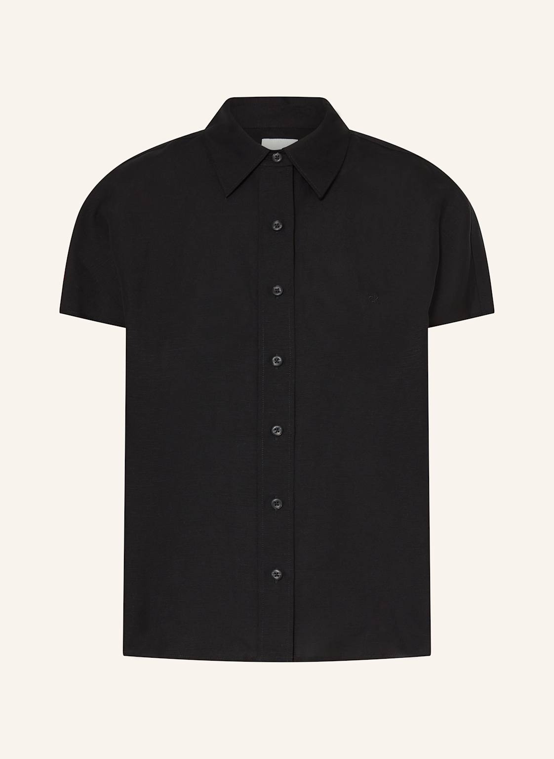 Calvin Klein Sukienka Koszulowa Z Lnem schwarz