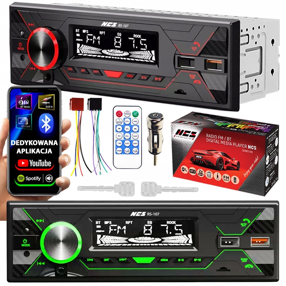 Radio samochodowe 1DIN NCS RS-107 Bluetooth