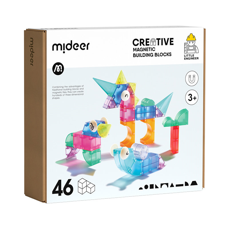 Klocki magnetyczne 3D (46 elementów)