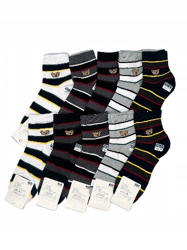 Skarpetki Męskie 10-PAK Pesail Kolorowe z Misiem 95% Bawełna Skatpety 40-44