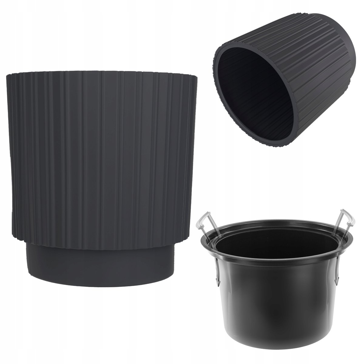 DONICZKA DONICA NA KWIATY 40cm OSŁONKA Z WKŁADEM KWIETNIK PLASTIKOWA