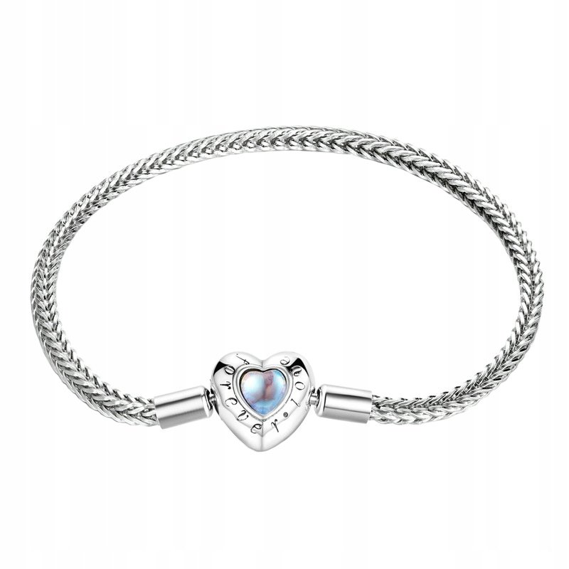Bransoletka SREBRNA MODUŁOWA do charms S925 damska holo serce koralik beads