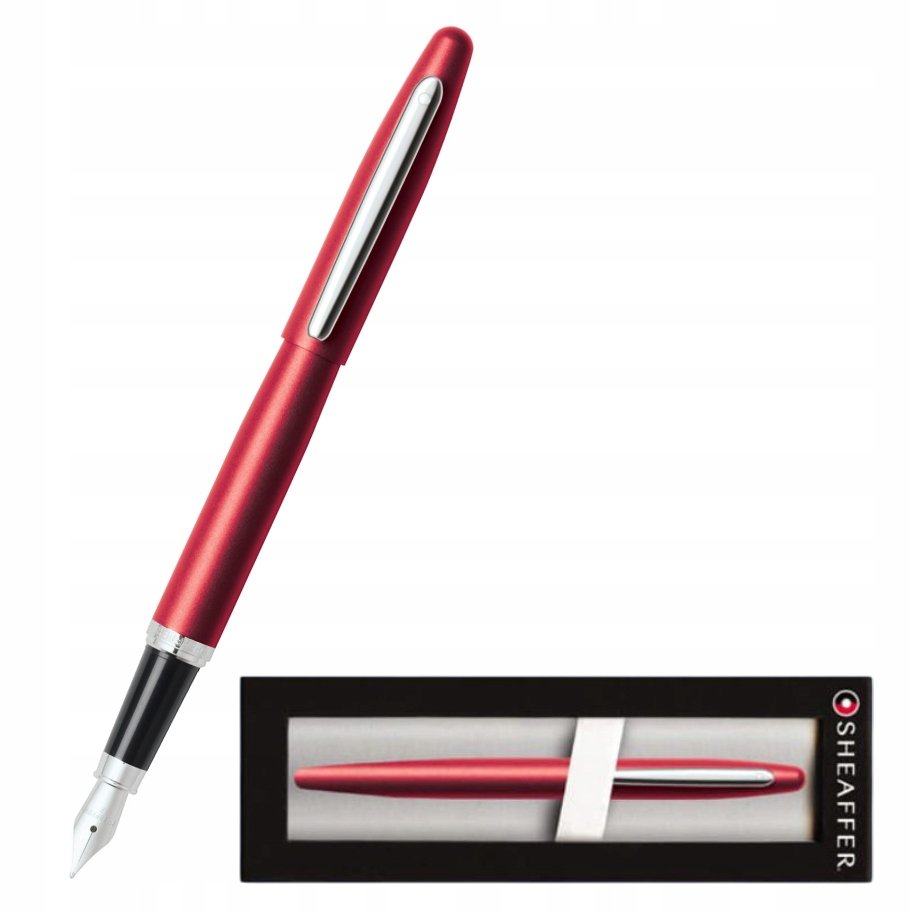 Sheaffer Czerwone pióro wieczne VFM 9403 matowe niklowane + PUDEŁKO