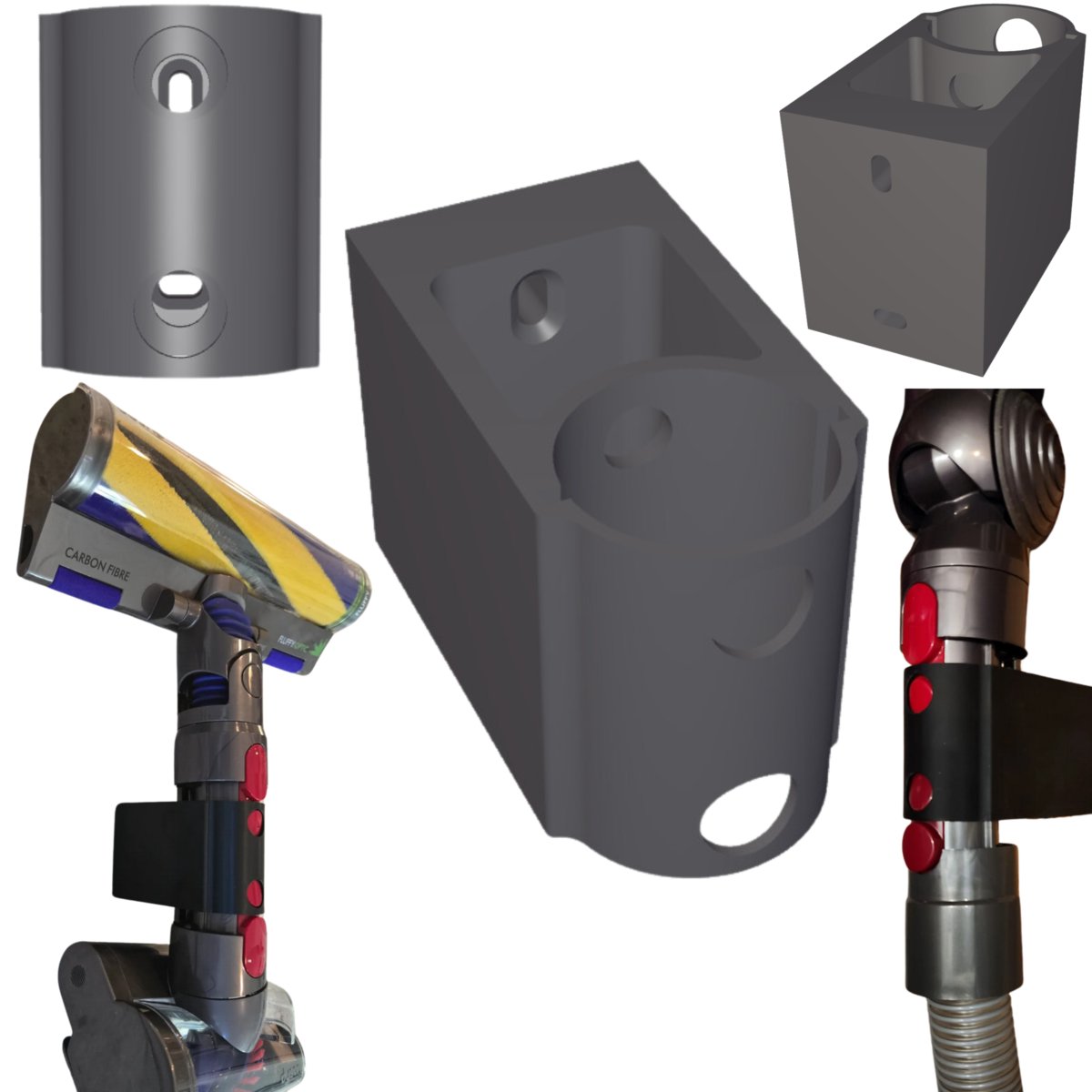 Uchwyt podwójny na akcesoria do odkurzacza Dyson V15 V11 V10 V8 V7 i innych