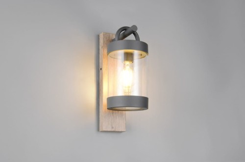 Sambesi kinkiet zewnętrzny z czujnikiem zmierzchu 1xE27 imitacja drewna 204160135