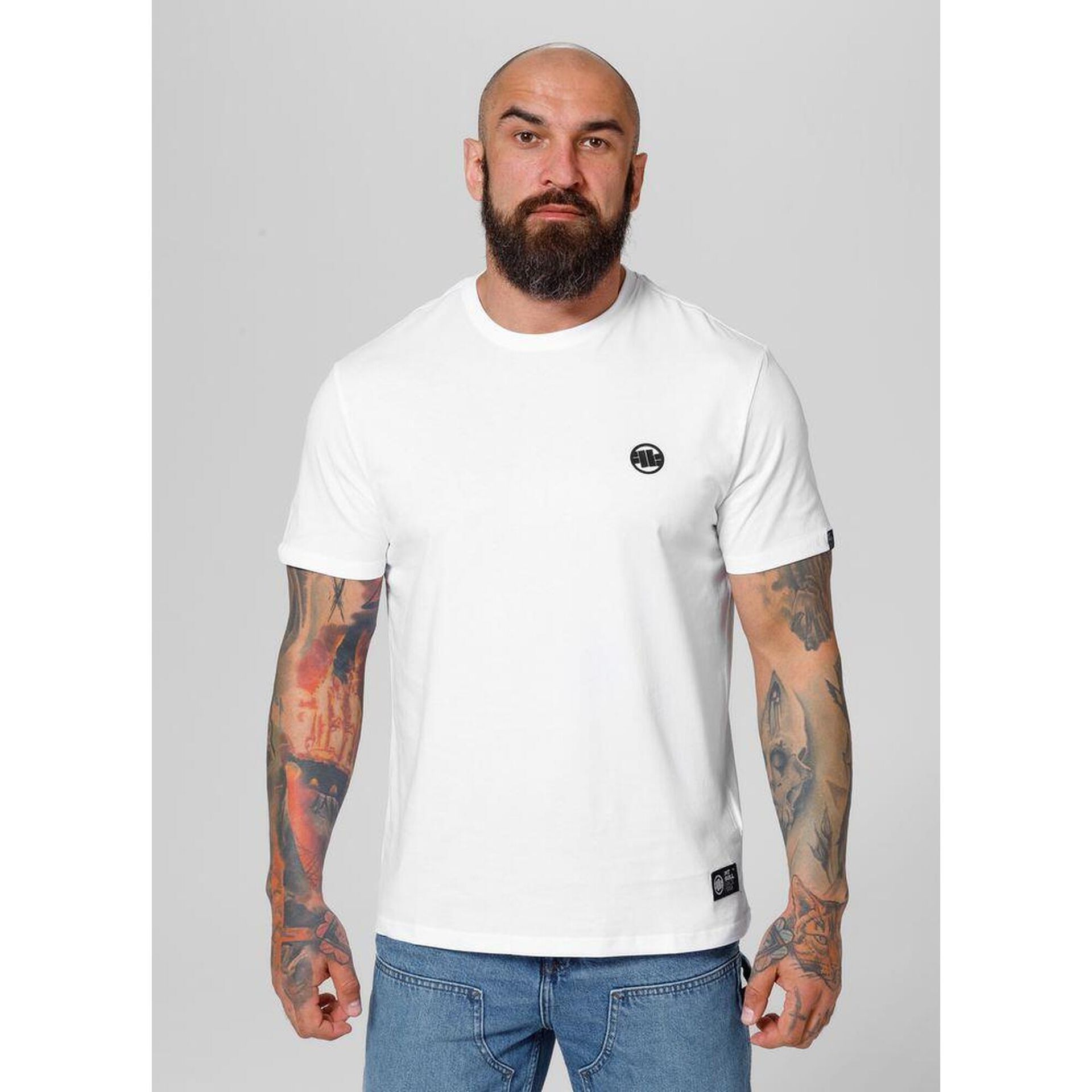 Koszulka Pit Bull Middle Weight 170 Basic Small Logo '24 - Biała M