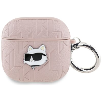 Etui na słuchawki KARL LAGERFELD Monogram Choupette Head do Apple Airpods 4 Różowy