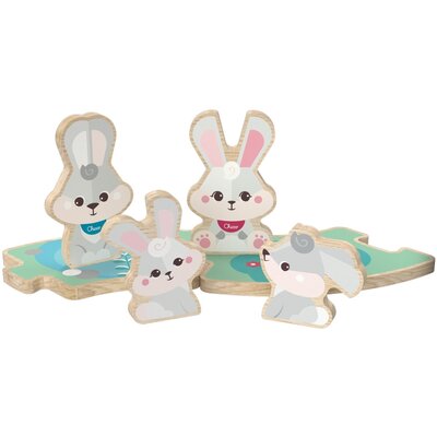 Zabawka CHICCO My Wood Friends Drewniana rodzinka 2 Króliczki Zestaw Mama 00012208200000