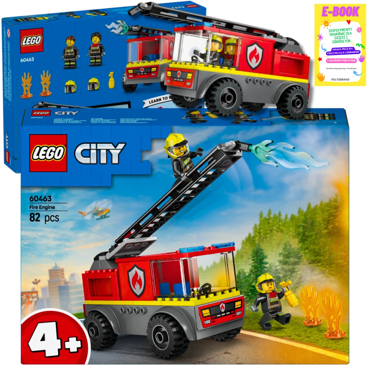 LEGO CITY WÓZ STRAŻACKI Z DRABINĄ LEGO PREZENT 60463 + EBOOK