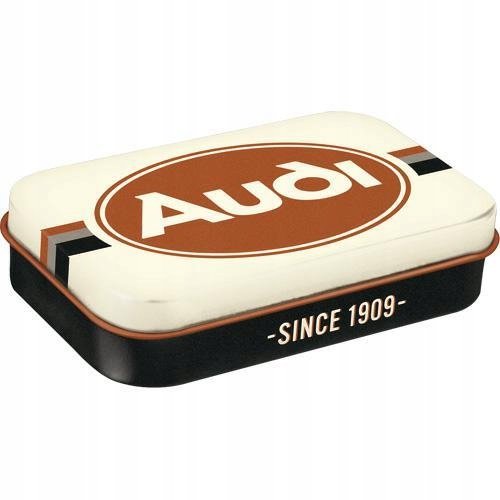 Miętówki XL AUDI since 1909 logo cukierki metalowe pudełko duże 40g