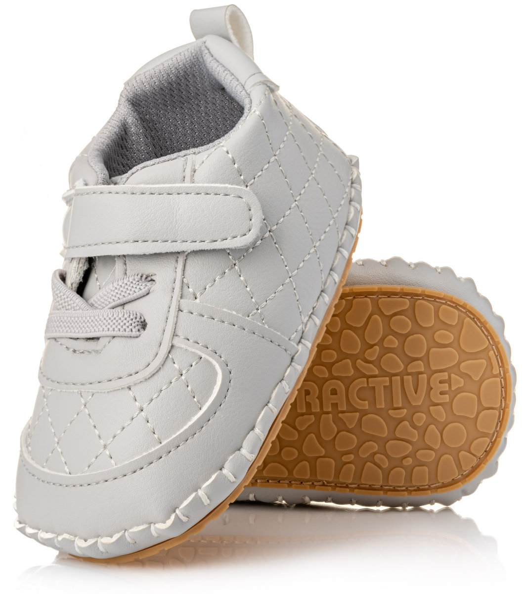 Pierwsze buciki dla maluszka lekkie szare buty na wiosnę roz. 18/19 - wzory