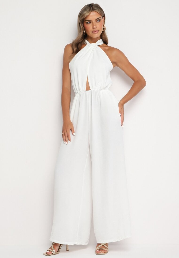 Biały Kombinezon o Taliowanym Kroju Bez Rękawów Rivassina