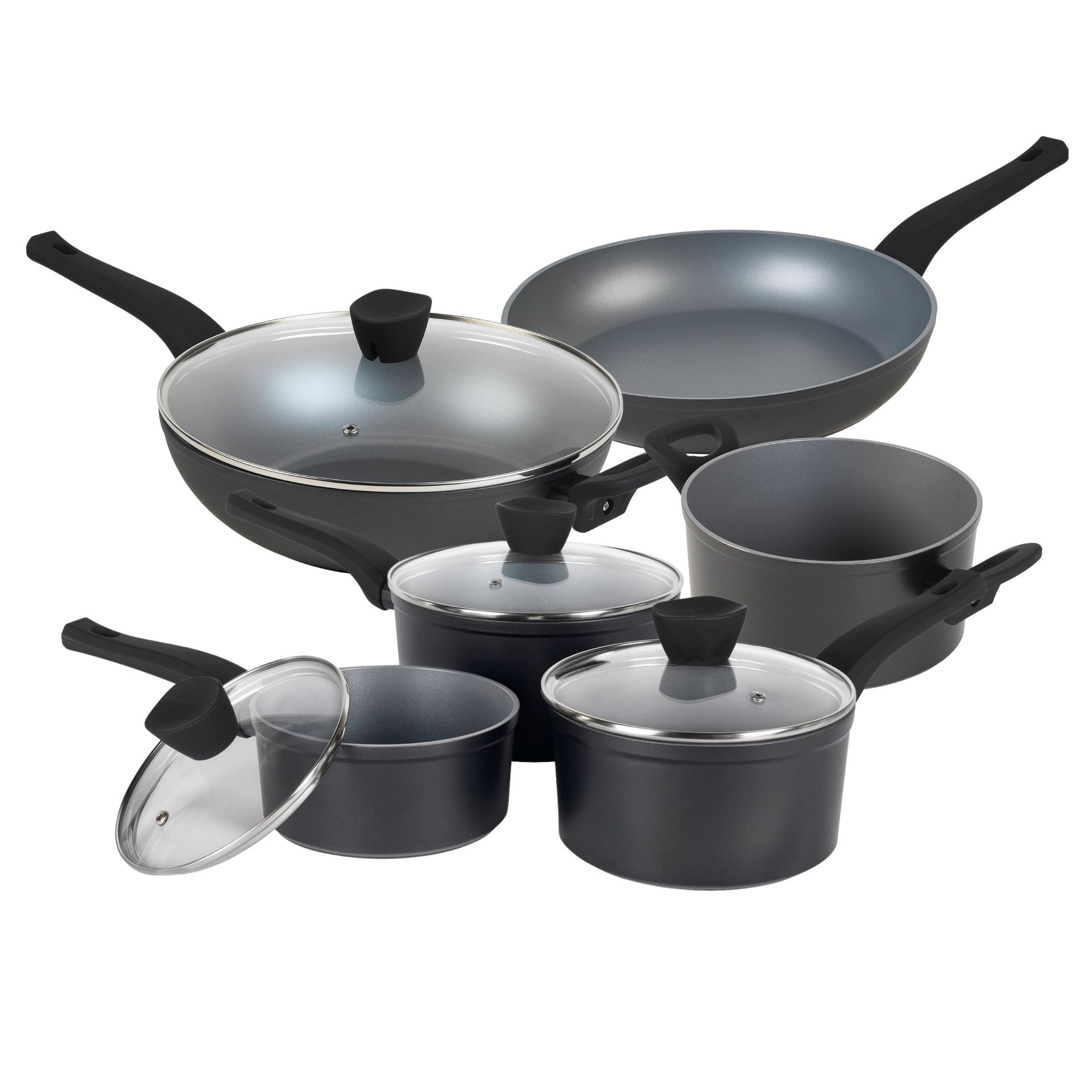Zestaw rondel garnek patelnia wok Russell Hobbs Pearlised 10el