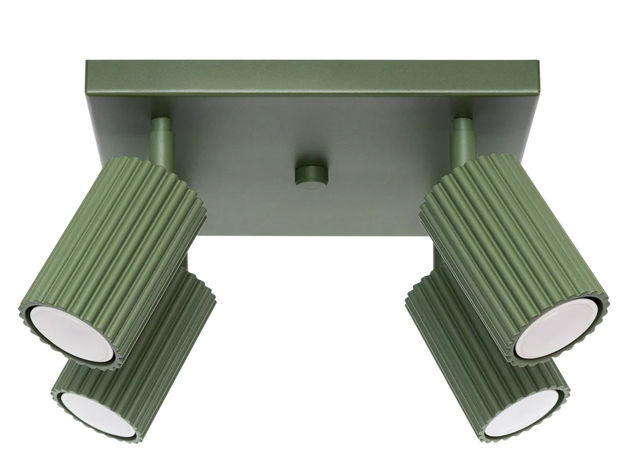 Oliwkowy karbowany plafon sufitowy - 10X D302 W7-M56