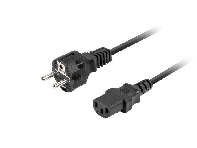 Lanberg kabel zasilający CEE 7/7 - C13 1.8m prosty czarny