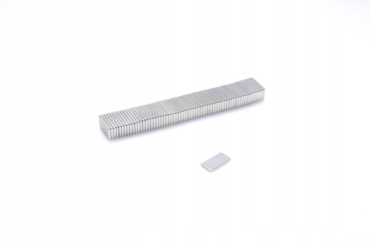Magnes Neodymowy Płytkowy MPŁ 10x2x1 N38 komplet 100 sztuk