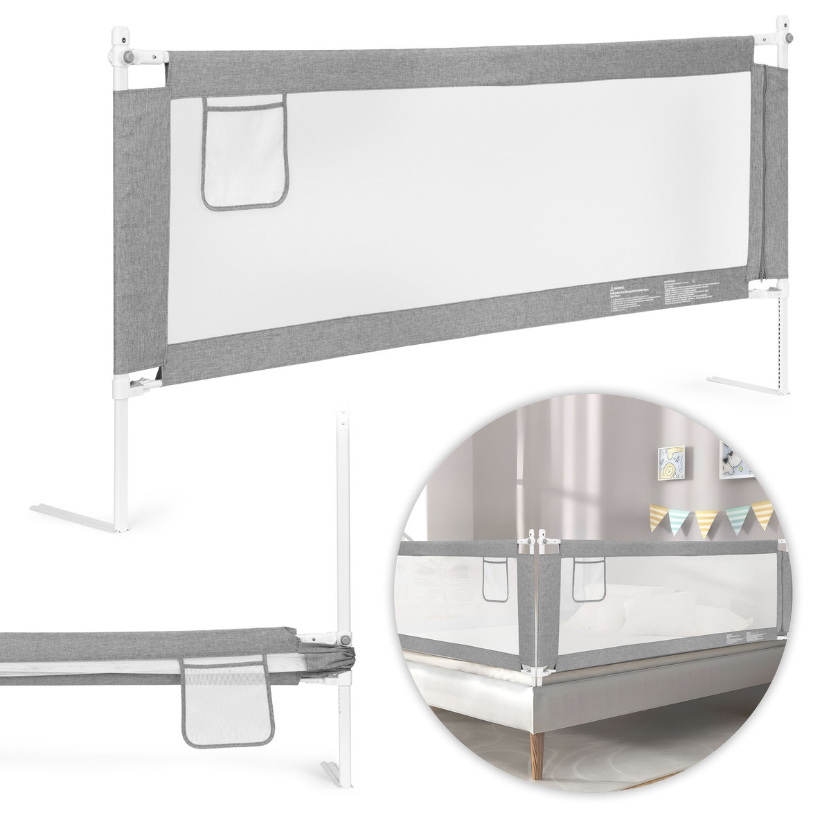 Barierka ochronna na łóżko 200 cm osłona zabezpieczenie dla dzieci