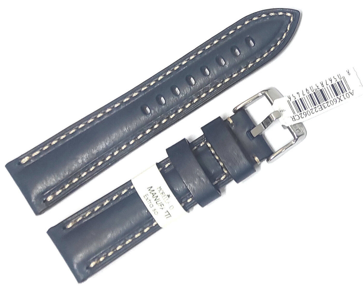 Skórzany pasek do zegarka 24 mm Morellato A01X6023E22062CR24 niebieski