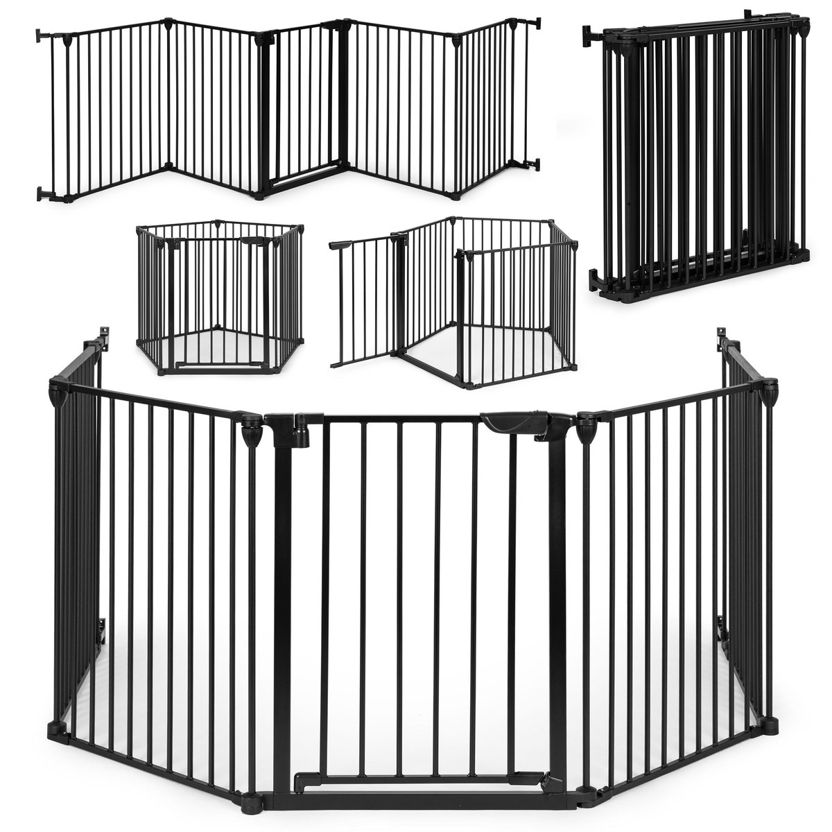 Bramka kojec barierka ochronna dla dzieci i zwierząt 5 paneli 60 cm metal