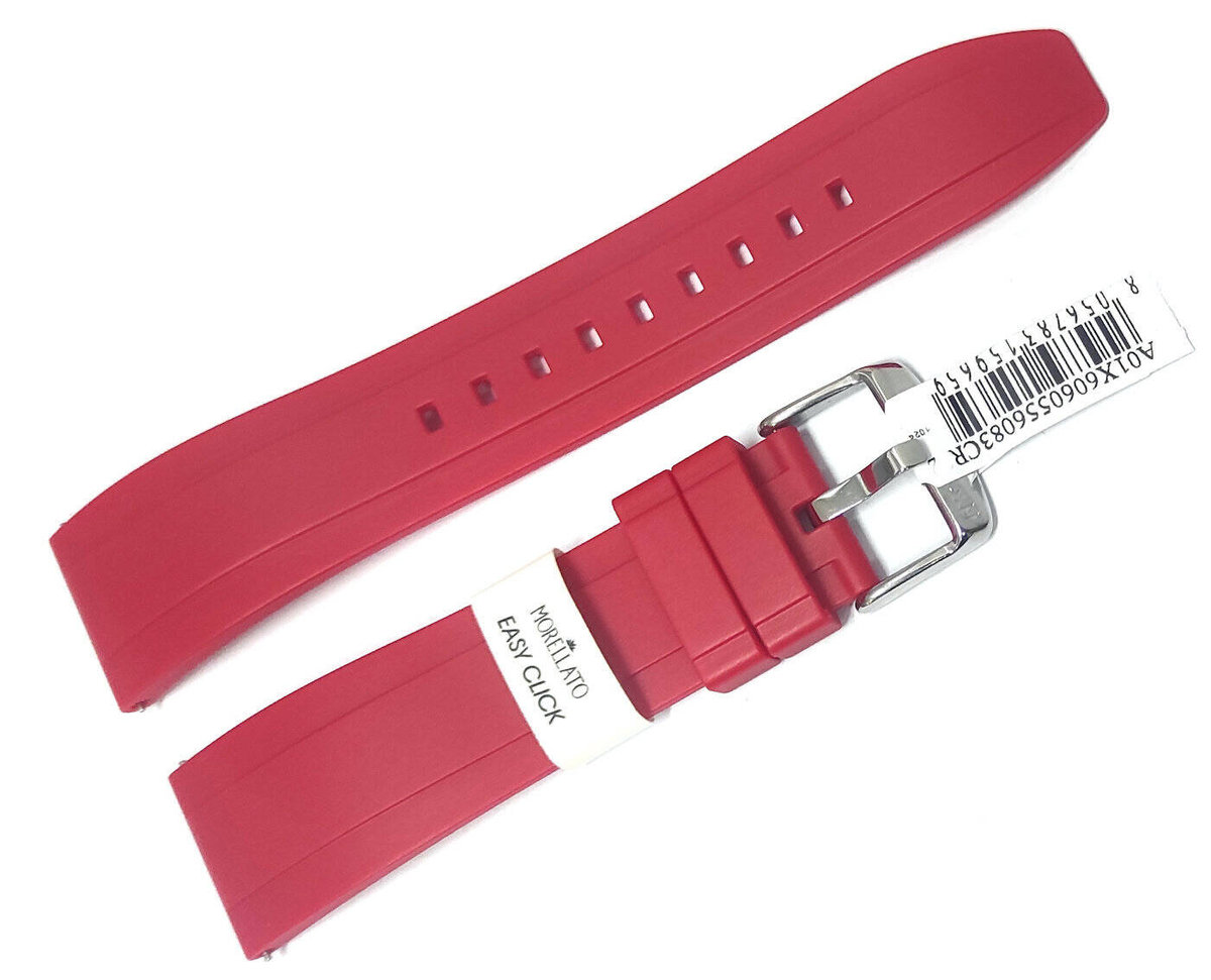 Gumowy pasek do zegarka 22 mm Morellato A01X6060556083CR22 czerwony