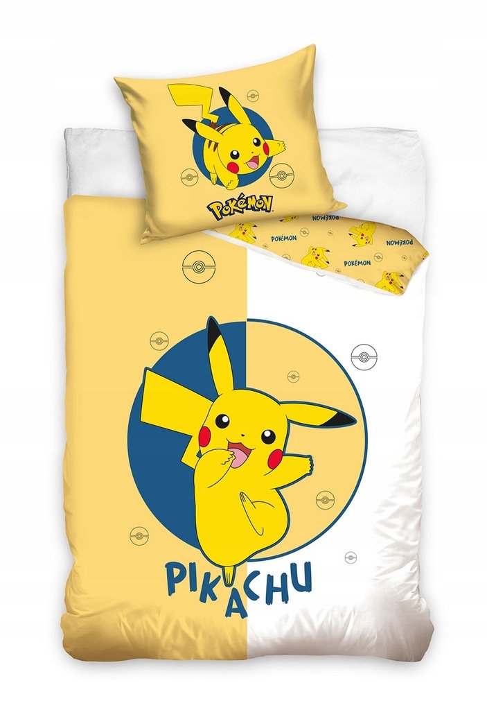 CARBOTEX Komplet pościeli bawełnianej POKEMON PIKACHU 160 x 200 cm 061