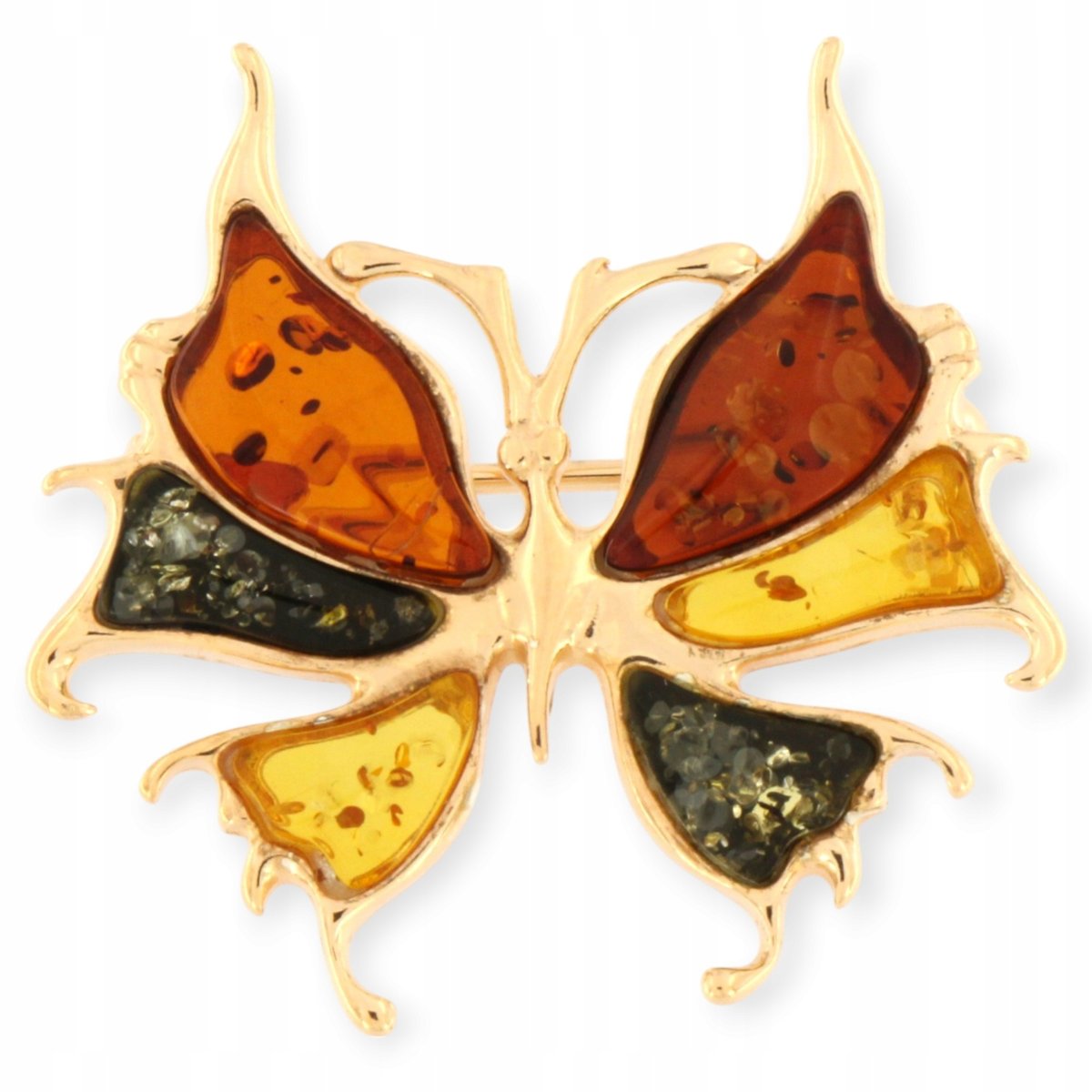 Broszka motyl, Broszka srebro pozłacane - mix