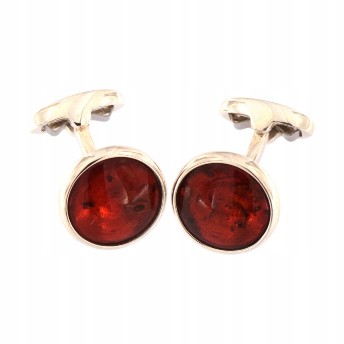 Spinki Do Mankietów Srebrne Męskie Do Koszuli Z Bursztynem Dzień Mężczyzn