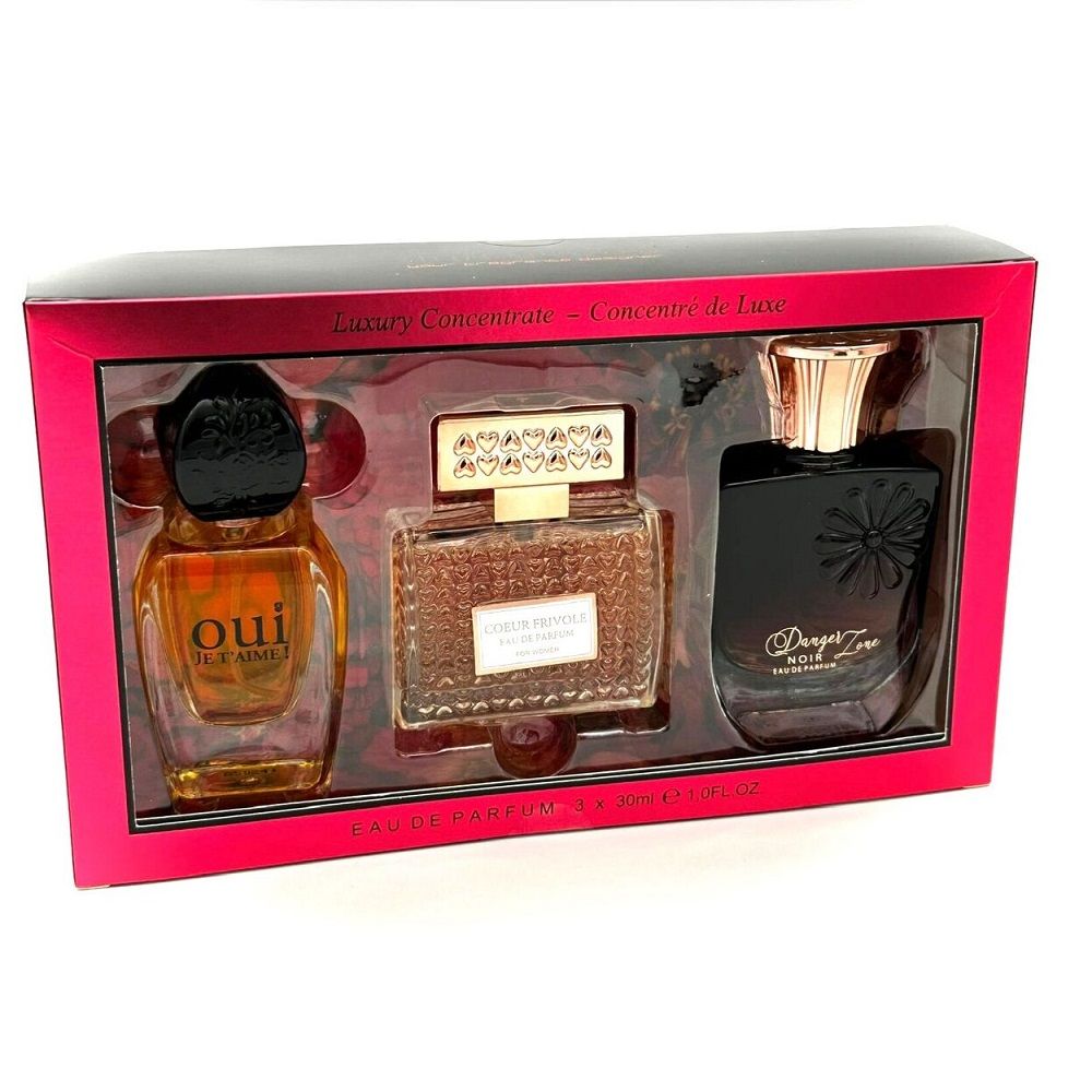 SET LINN YOUNG Coure Frivole EDP spray 30ml + Qui Je J Taime EDP spray 30ml + Danger Zone Noir EDP spray 30ml