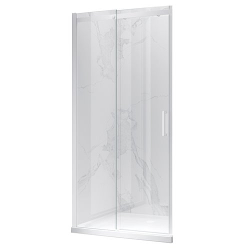 Białe drzwi prysznicowe do wnęki 105-110 cm rozsuwane szkło 8 mm KZ09B