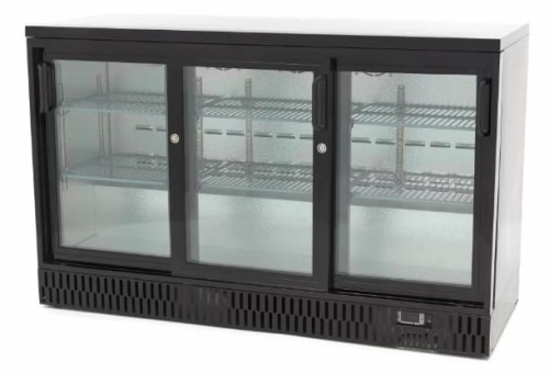 Barowa szafa chłodnicza chłodziarka podblatowa RQ-330SCM 3-drzwiowa drzwi przesuwne 341l Resto Quality