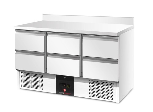 Stół chłodniczy 6-szufladowy RQS903 6D 368 l agregat na dole 1367x700x962 mm Resto Quality