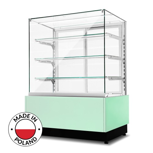 Witryna cukiernicza neutralna Dolce Visione Neutro Premium 1300 wnętrze ze stali nierdzewnej 1300x670x1300 mm Resto Quality