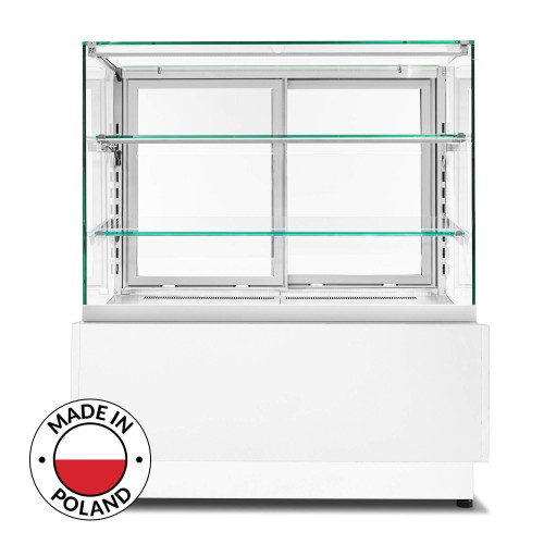 Witryna cukiernicza neutralna Dolce Visione Breve Neutro Premium 1300 wnętrze ze stali nierdzewnej wersja obniżona 1300x670x1110+/-10 mm Resto Quality