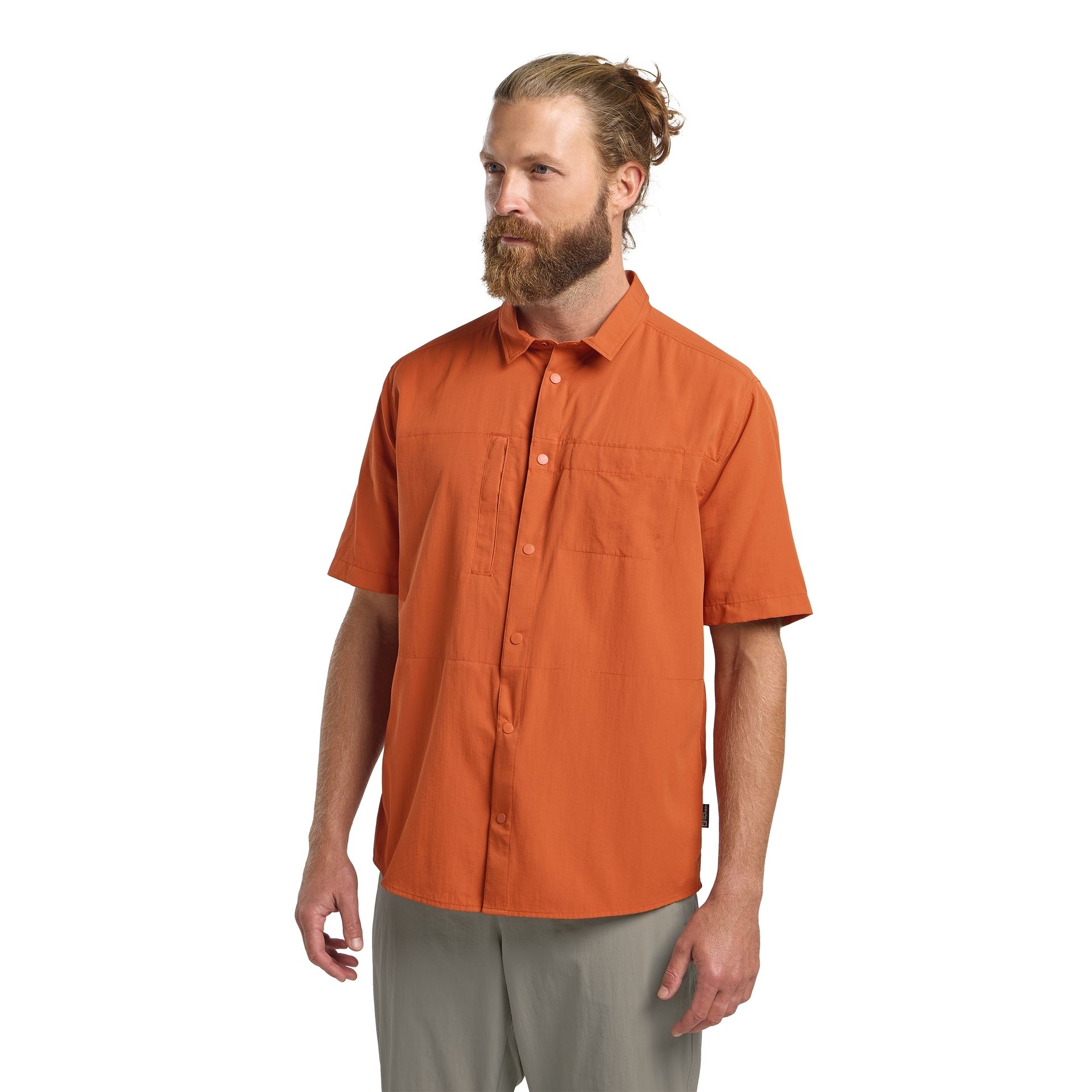 Męska koszula z krótkim rękawem Jack Wolfskin SIERRA CANYON SS SHIRT M burnt orange - S