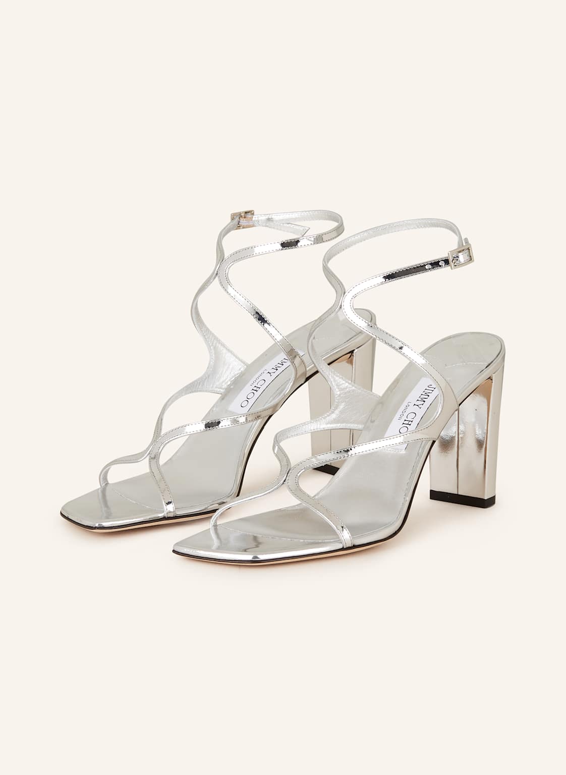 Jimmy Choo Sandały Na Obcasie Azie 85 silber