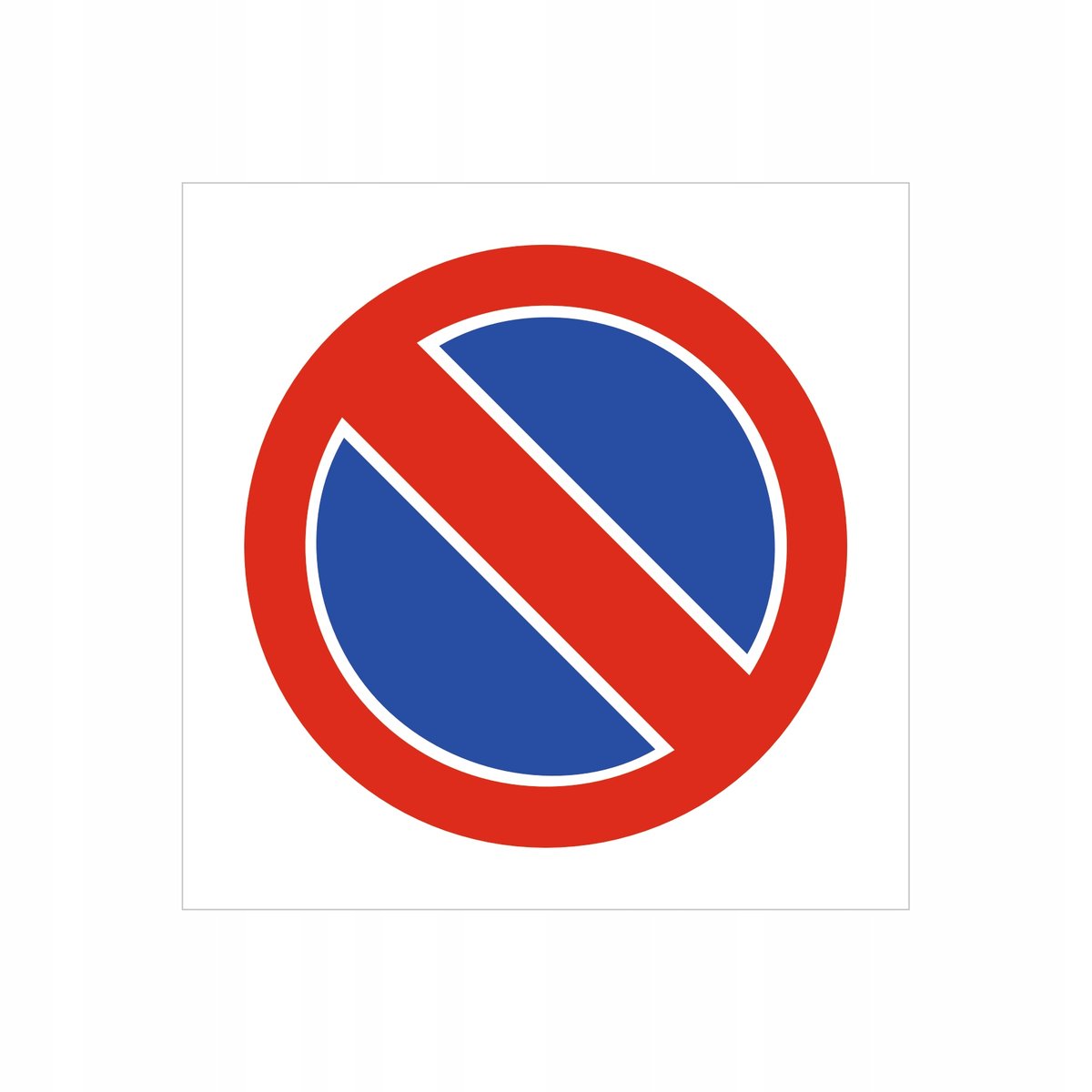 Znak drogowy Zakaz postoju, grube PCV5, format 40x40cm