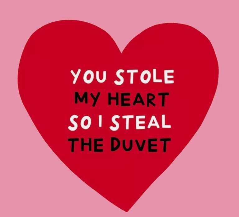 Kartka walentynkowa You Stole My Heart So I Steal The Duvet Serce