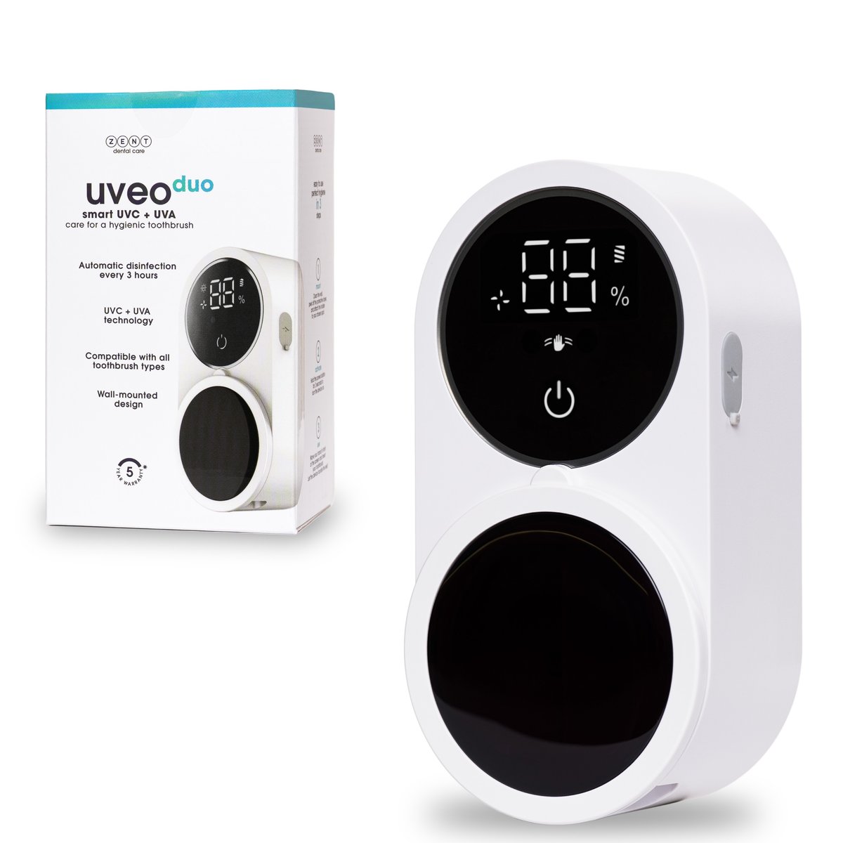 Sterylizator UV do szczoteczek uchwyt wieszak bezdotykowy ZENT Uveo Duo