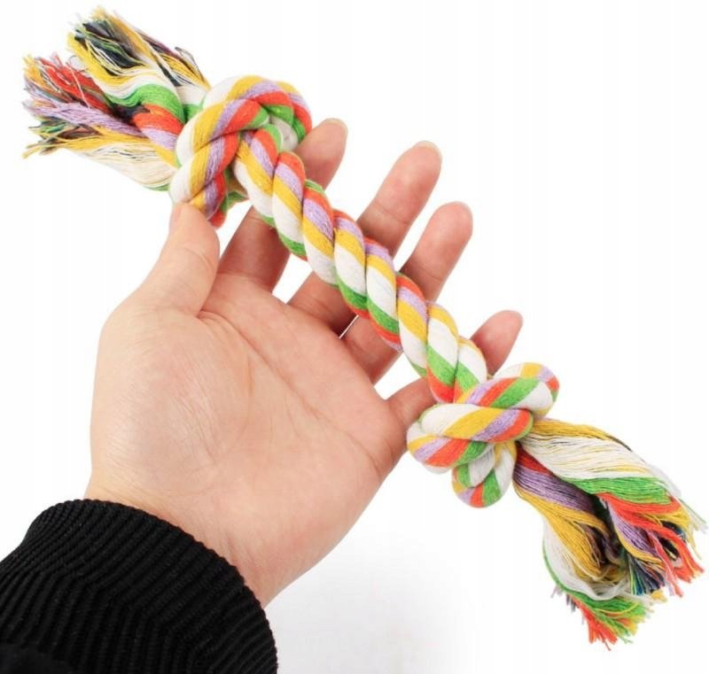 Bawełniany SZNUR Szarpak Zabawka Gryzak dla Psa na Zęby Kamień r. S 22cm