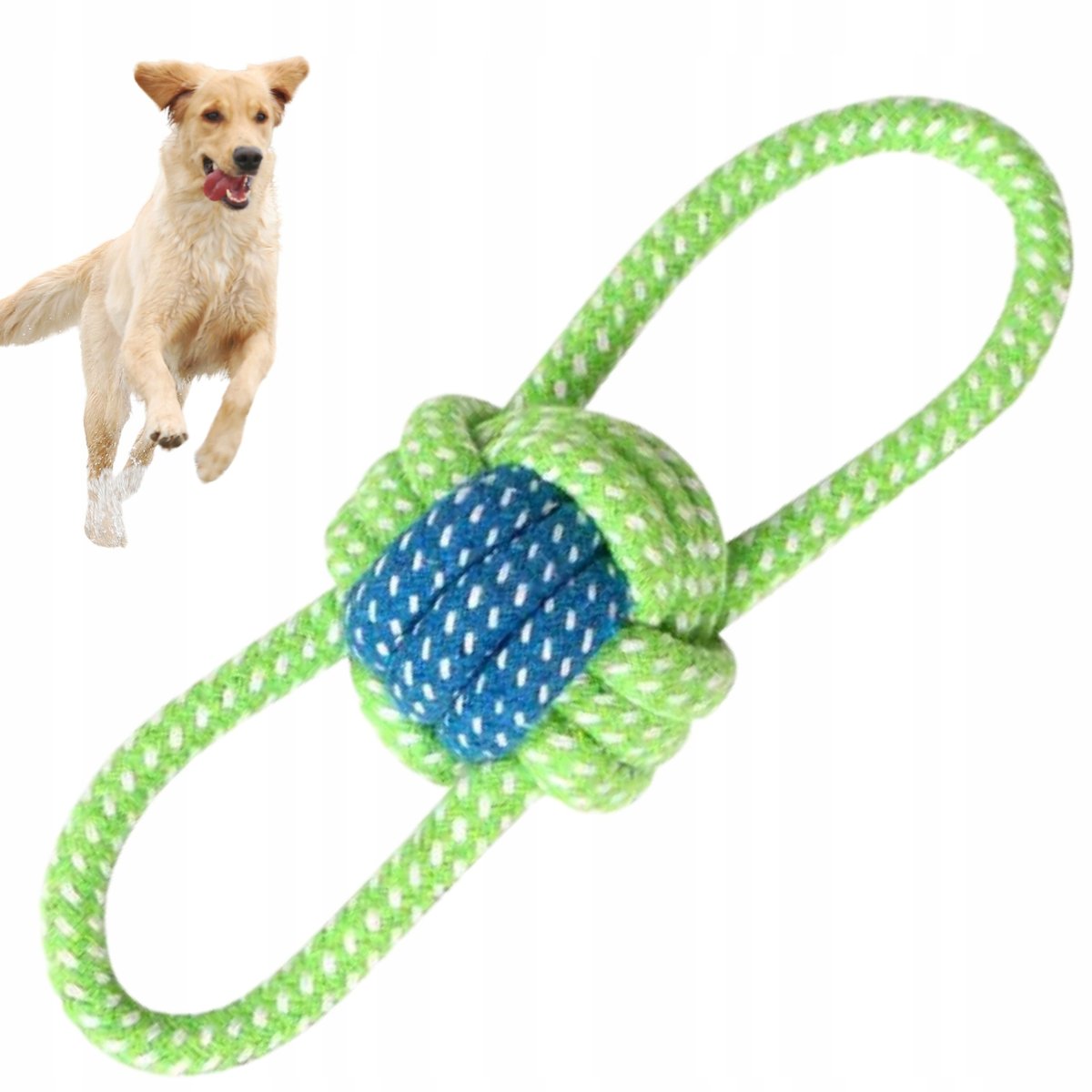 PETSTORY Piłka na SZNURKU solidna ZABAWKA dla PSA z UCHWYTEM Szarpak 15 CM