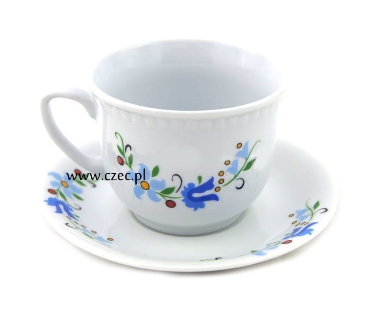 Kaszubska filiżanka i spodek porcelana Lubiana (Wiedeń)