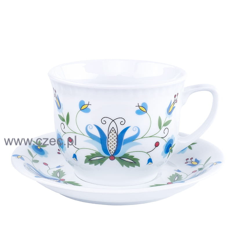 Kaszubska filiżanka i spodek porcelana Lubiana (Wiedeń duży wzór)