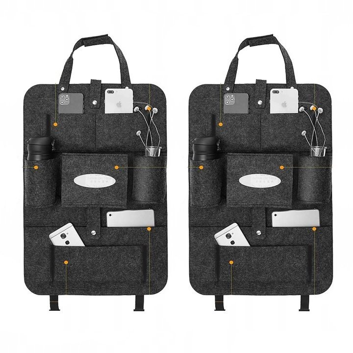 ORGANIZER PRZYBORNIK NA FOTEL SAMOCHODU FILCOWY ZESTAW 2 SZTUK