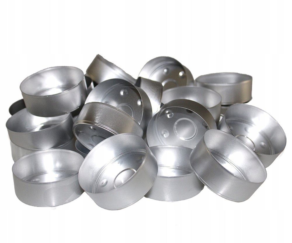 Duże blaszki do podgrzewaczy świece tealight 20 sztuk śr. 57 mm