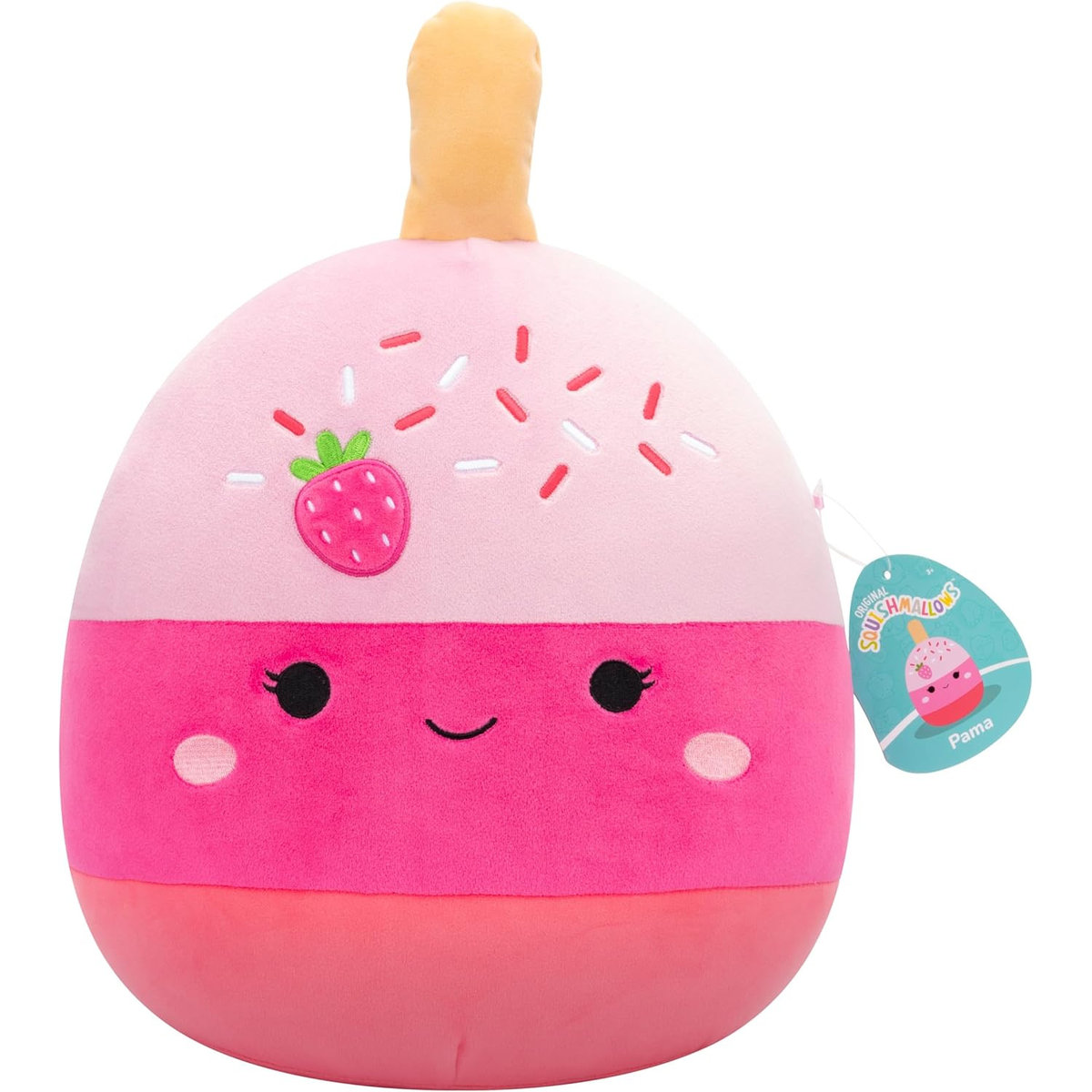 SQUISHMALLOWS MIĘKKA MASKOTKA PLUSZOWA PLUSZ TRUSKAWKOWY CAKEPOP PAMA 30cm